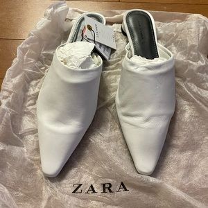 Zara pointed leather mules